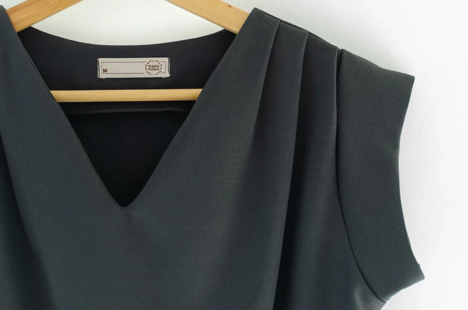 MT3100 Classic Sleeveless Blouse – Dark Ink Grey - Image 5