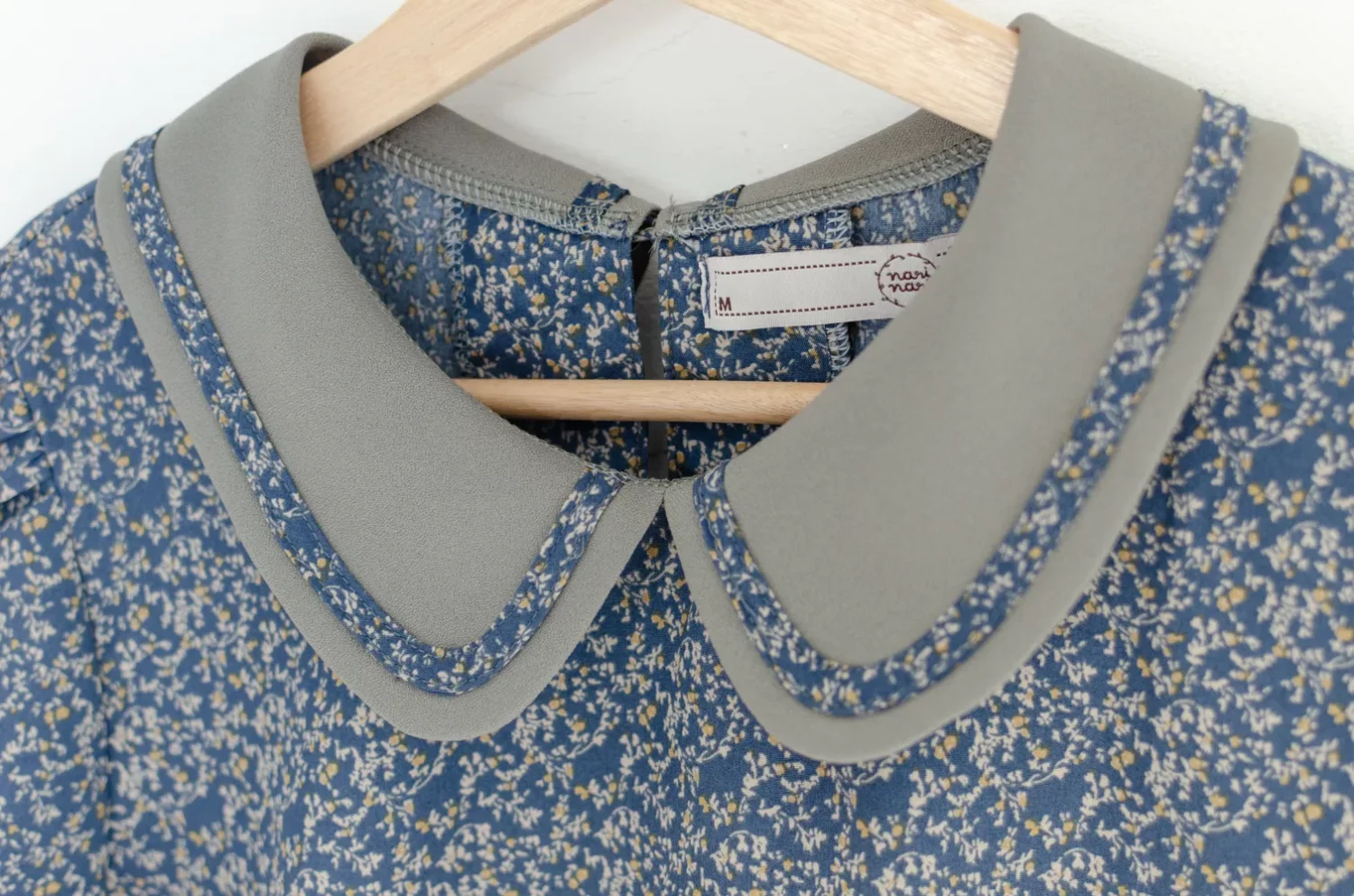 MT4101 Trimmed Peter Pan Collar Blouse – Blue Ivy - Image 5