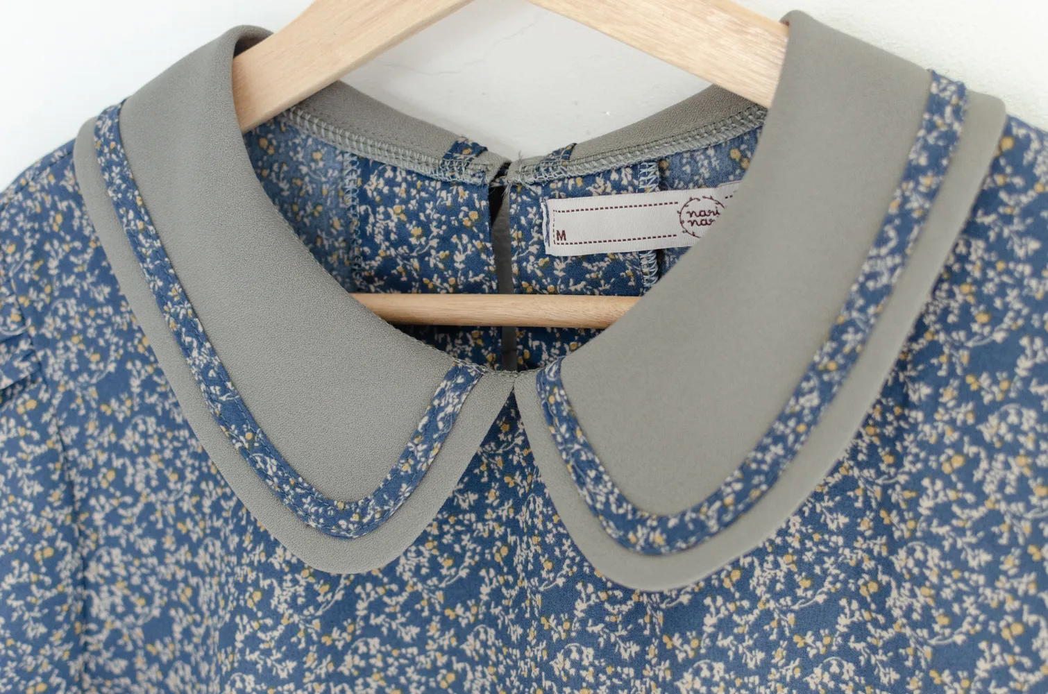 MT4101 Trimmed Peter Pan Collar Blouse – Blue Ivy - Image 5