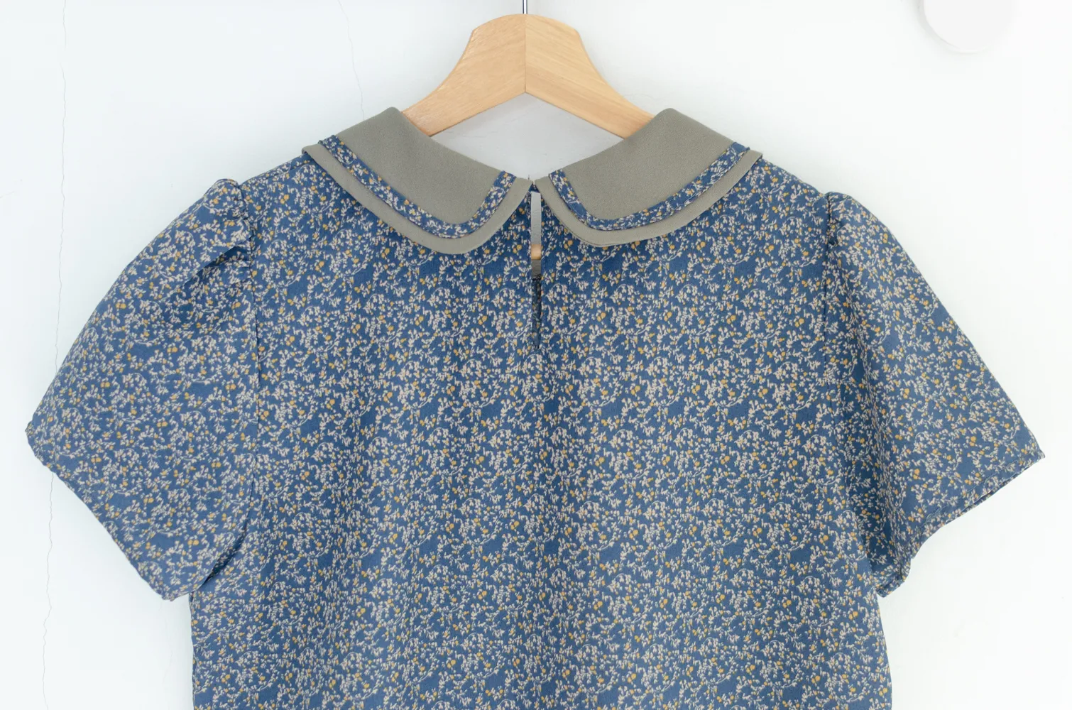 MT4101 Trimmed Peter Pan Collar Blouse – Blue Ivy - Image 8