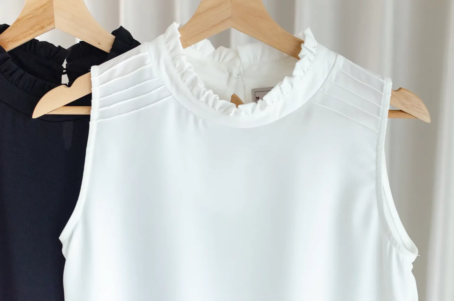 MT4600 Frill Collar Pintucks Sophie Blouse – White - Image 9
