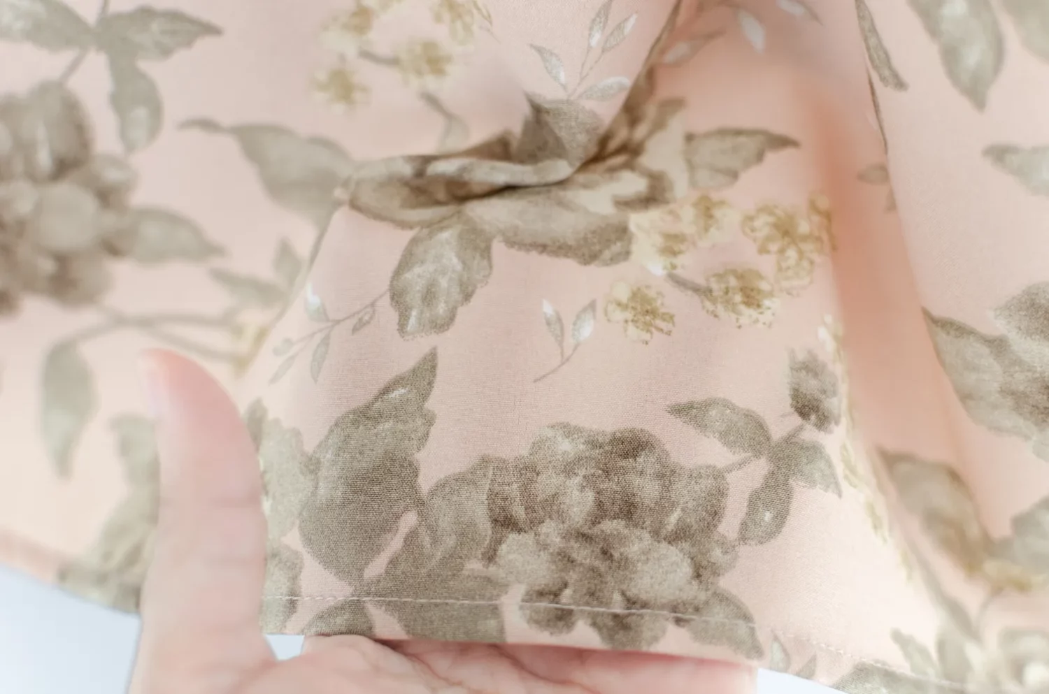 MT7659 Folded Collar Gathered Flower Blouse – Pink - Image 5