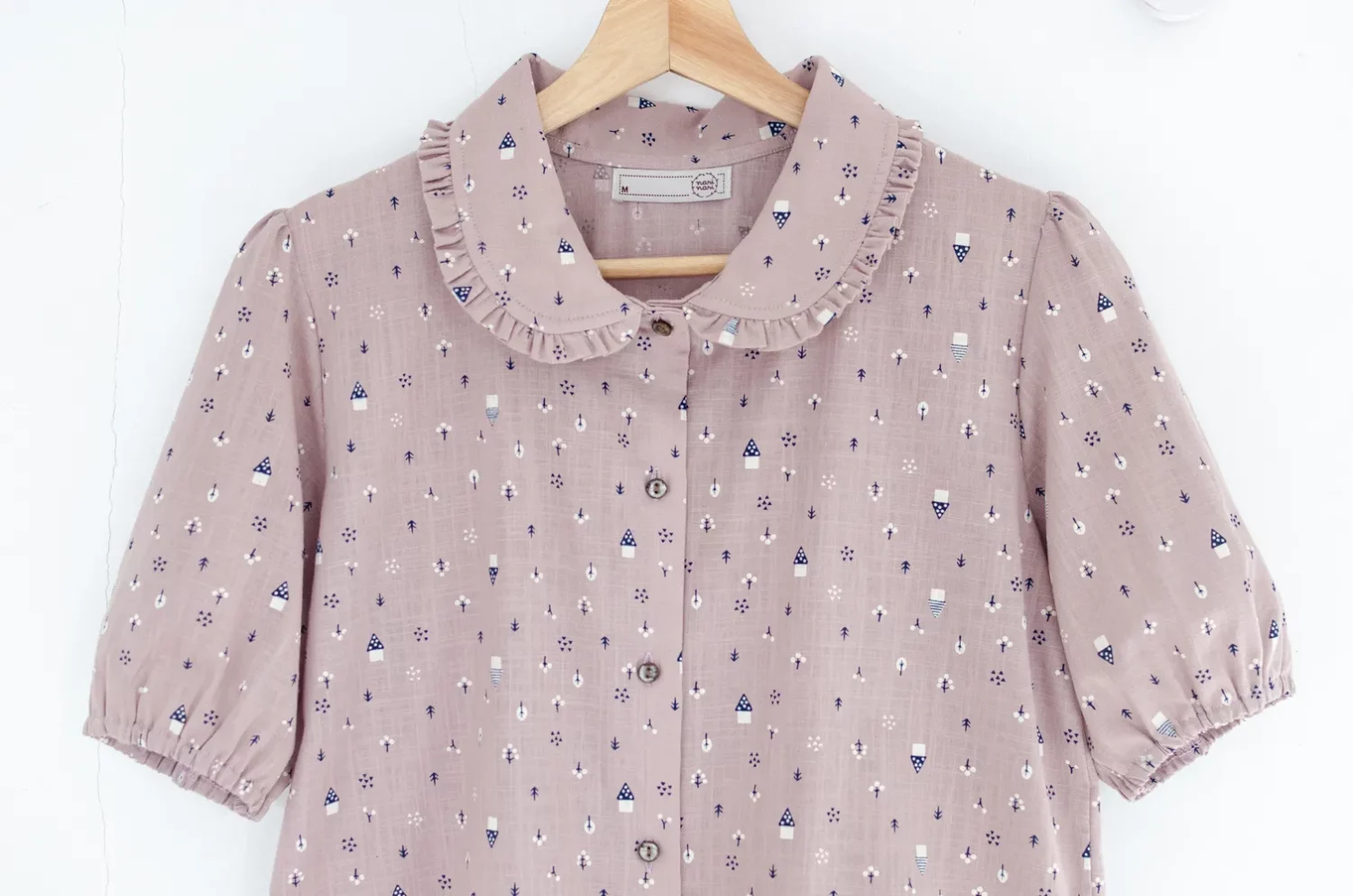 PT0260 Haus Frill & Puff Shirt – Faded Lilac - Image 3