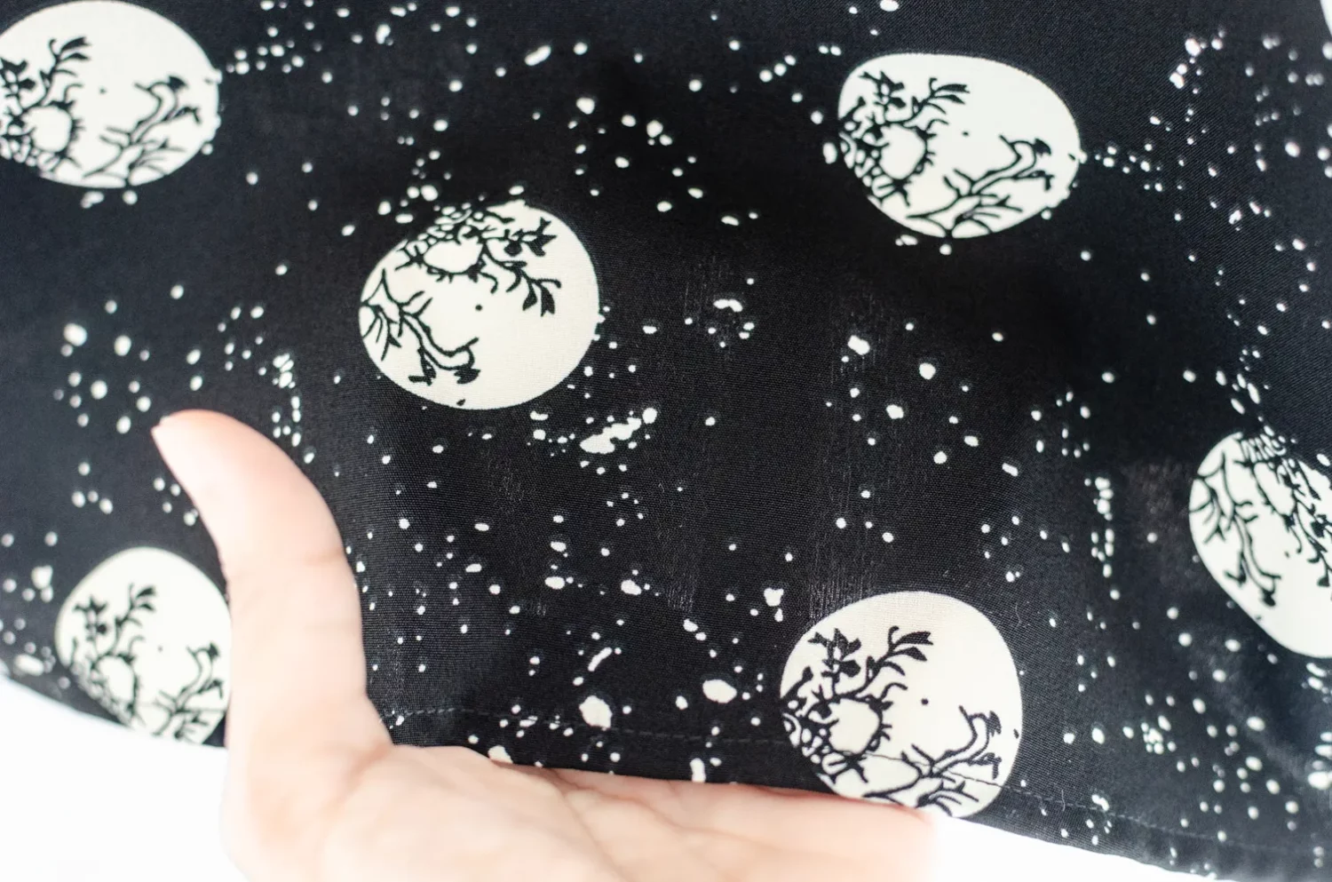 MT0206 Folded Sleeve Graphic Blouse – Black Moon - Image 5