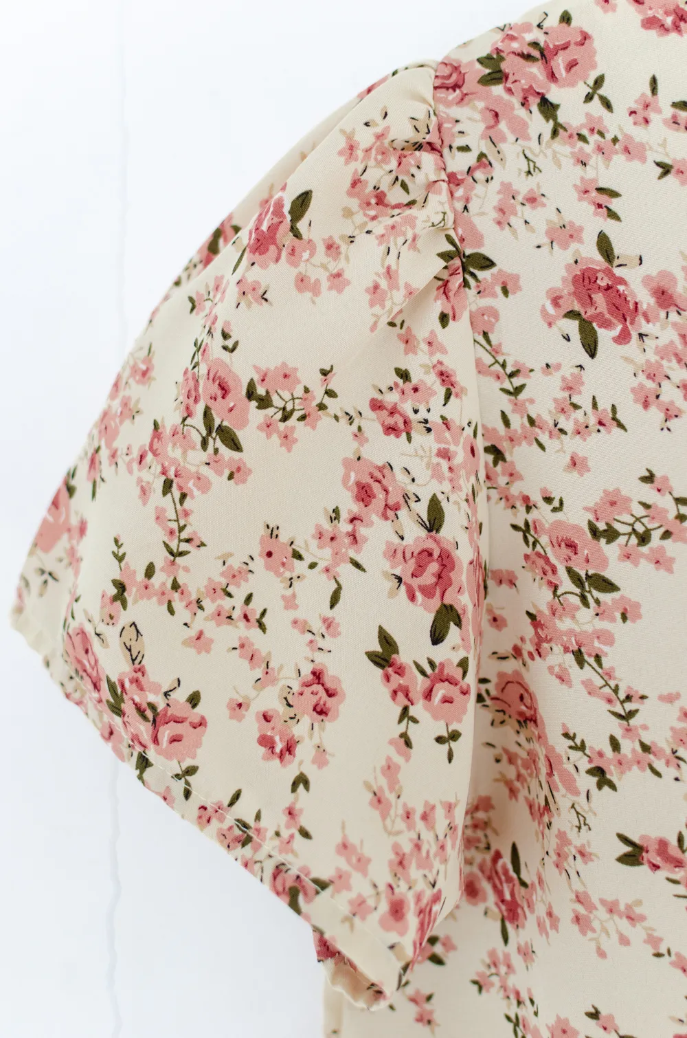 MT0301 Triple Button Floral Blouse – Cream - Image 6
