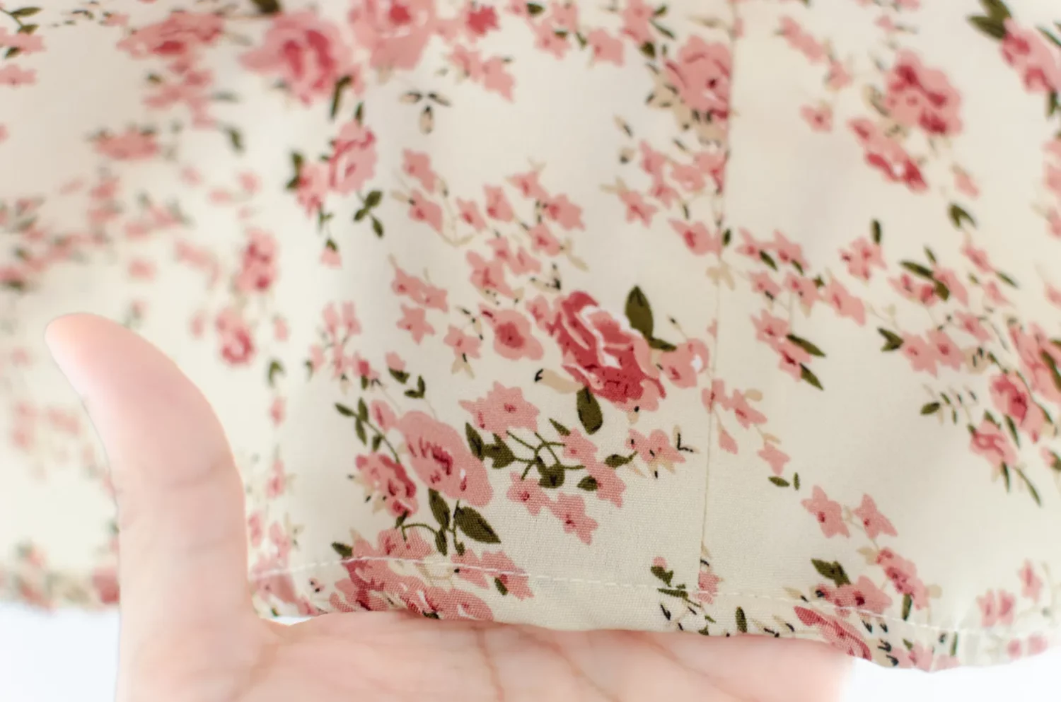 MT0301 Triple Button Floral Blouse – Cream - Image 7