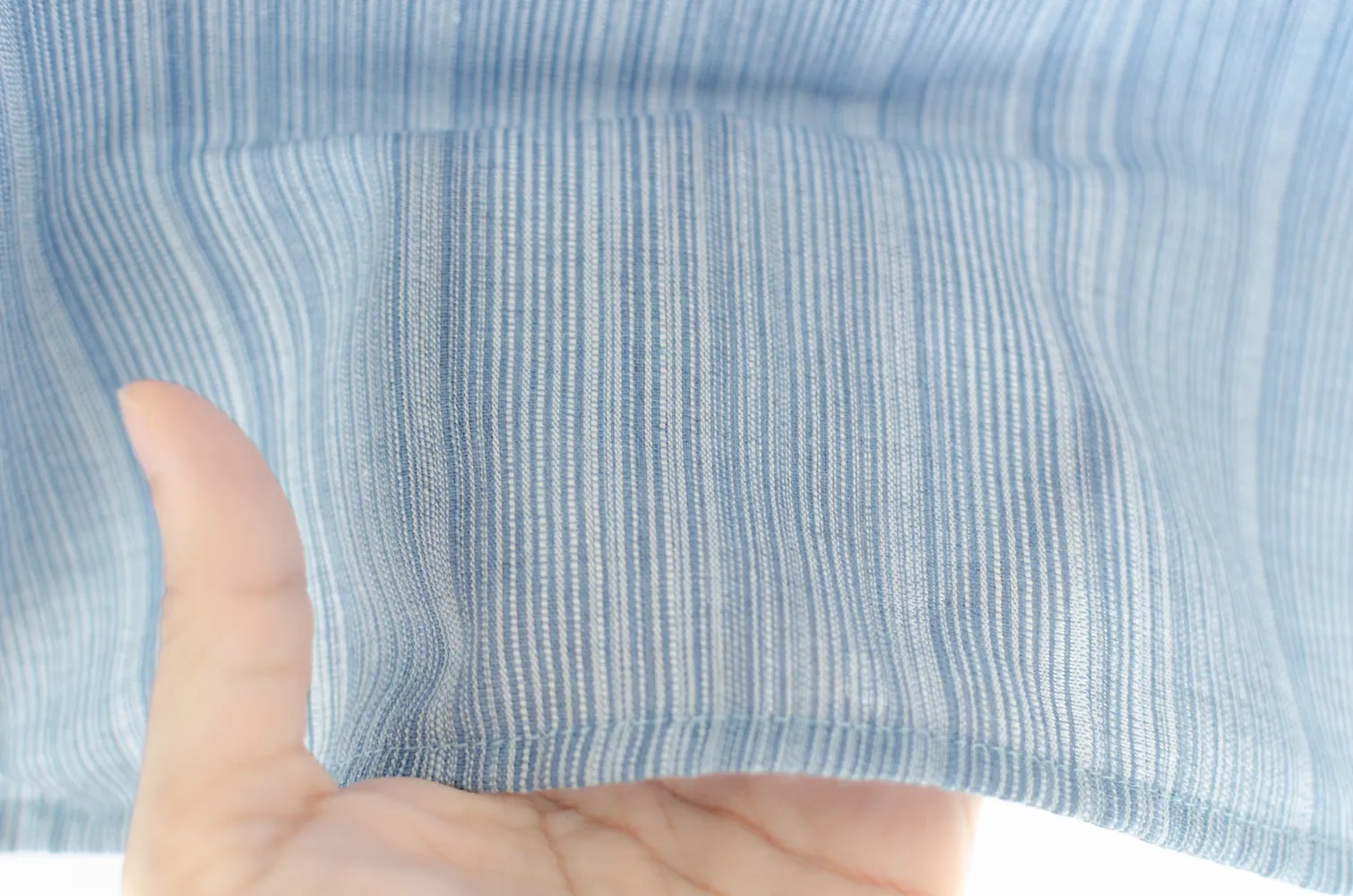MT8000 Side Bow Sleeveless Cotton Blouse – Blue - Image 7