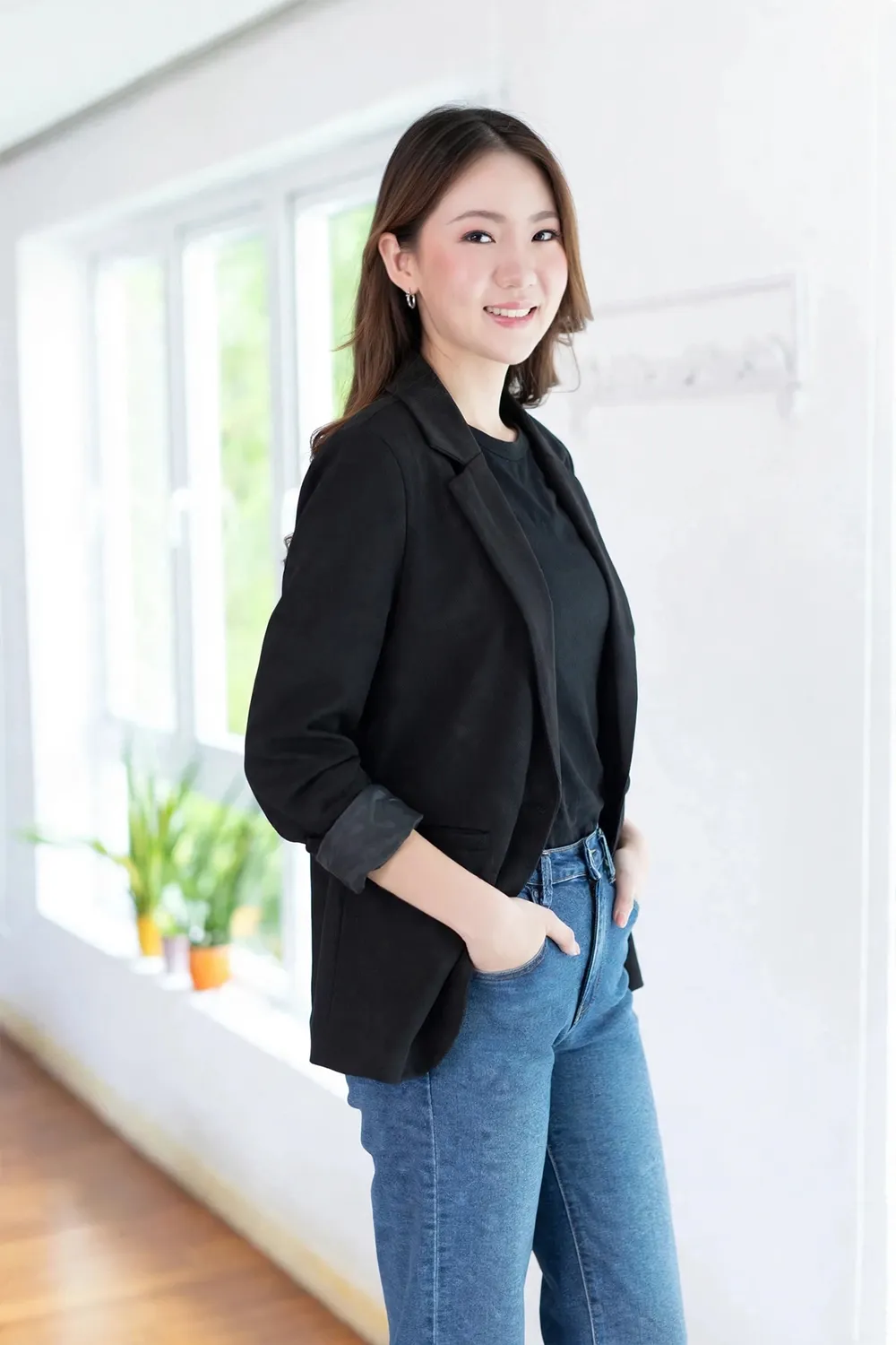 Alternative view of NO025 Smart Casual Blazer – Black