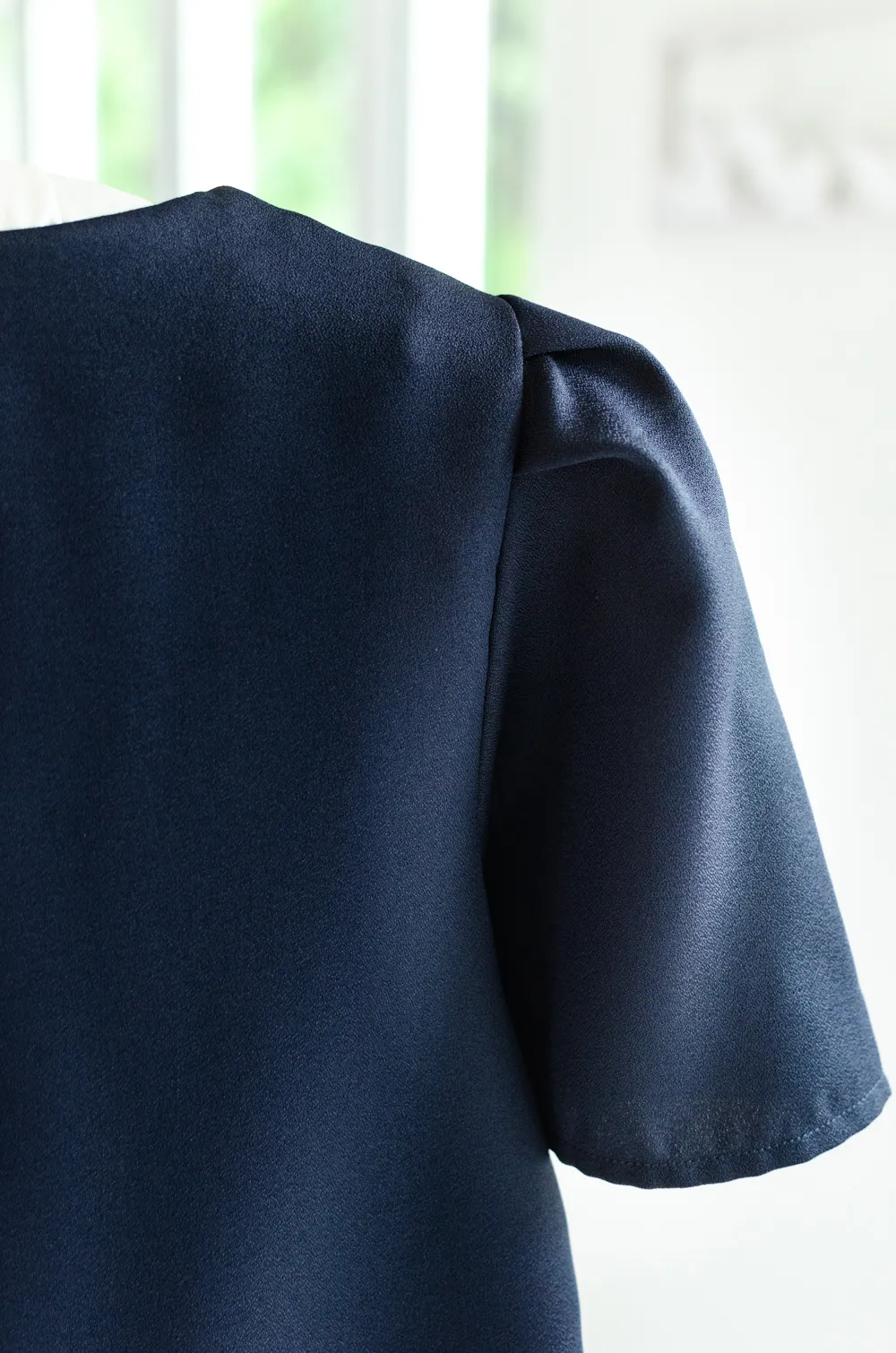 NT2481 Double Button Placket Blouse – Navy Blue - Image 5