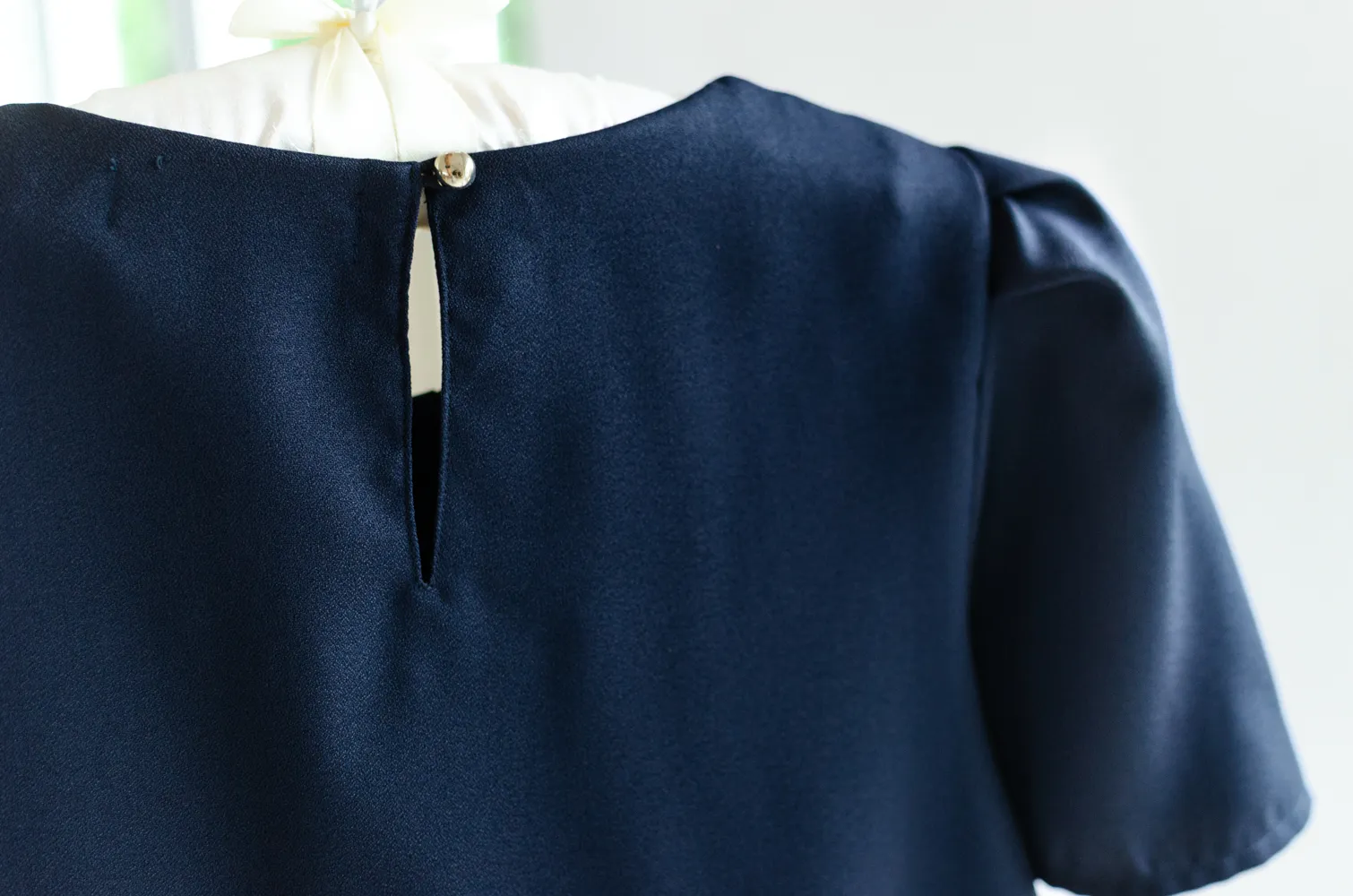 NT2481 Double Button Placket Blouse – Navy Blue - Image 6