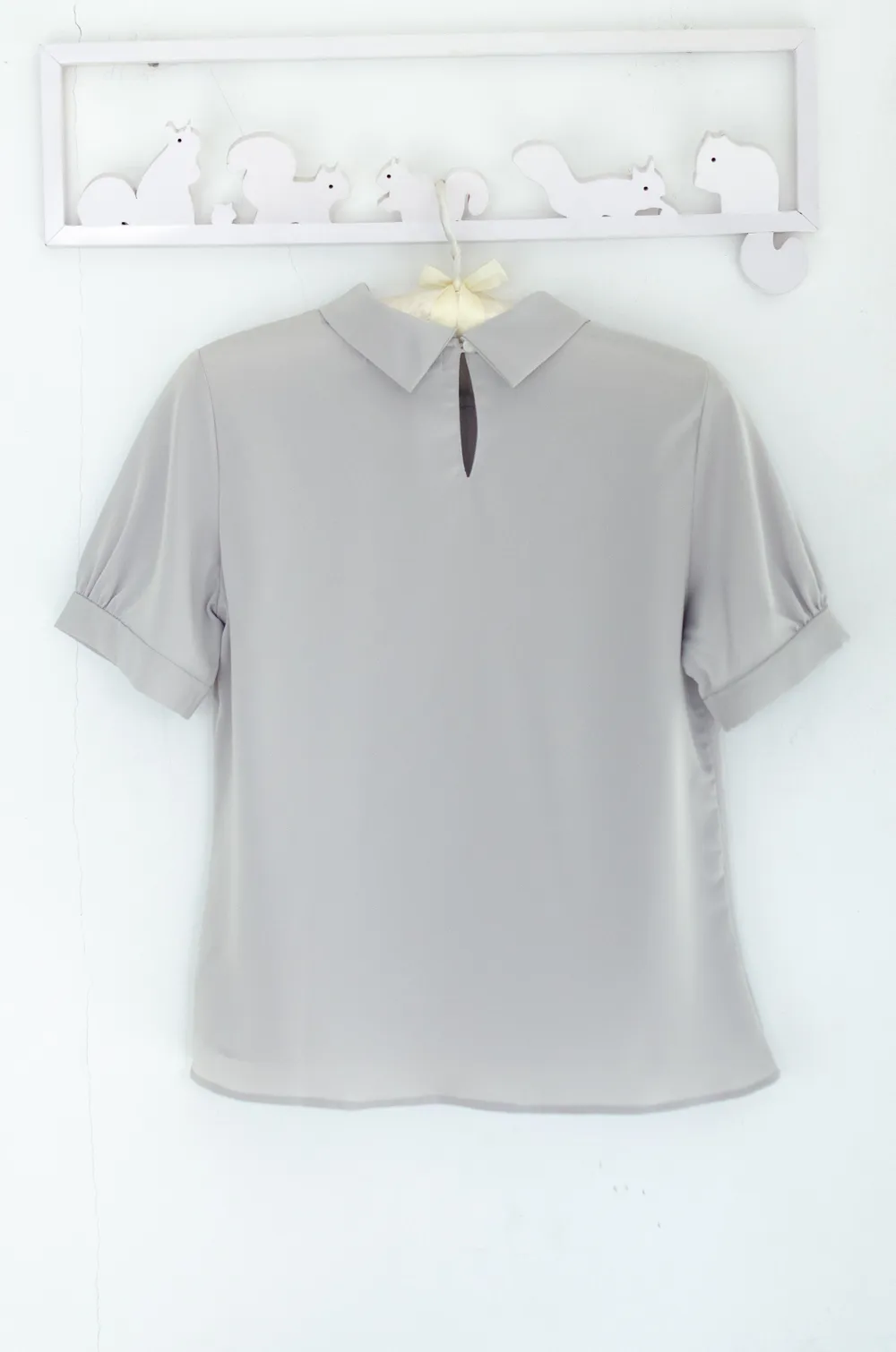 NT2530 Sophie Folded Collar Blouse – Grey - Image 7