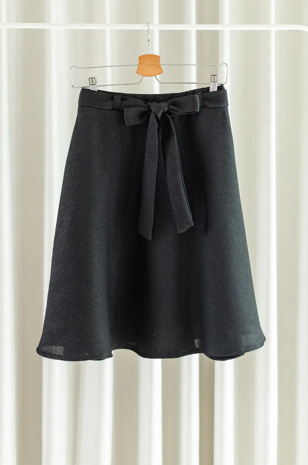 PK02 Sylvia Circle Skirt – Tweed All Black - Image 3