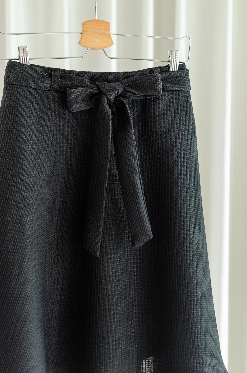 PK02 Sylvia Circle Skirt – Tweed All Black - Image 4