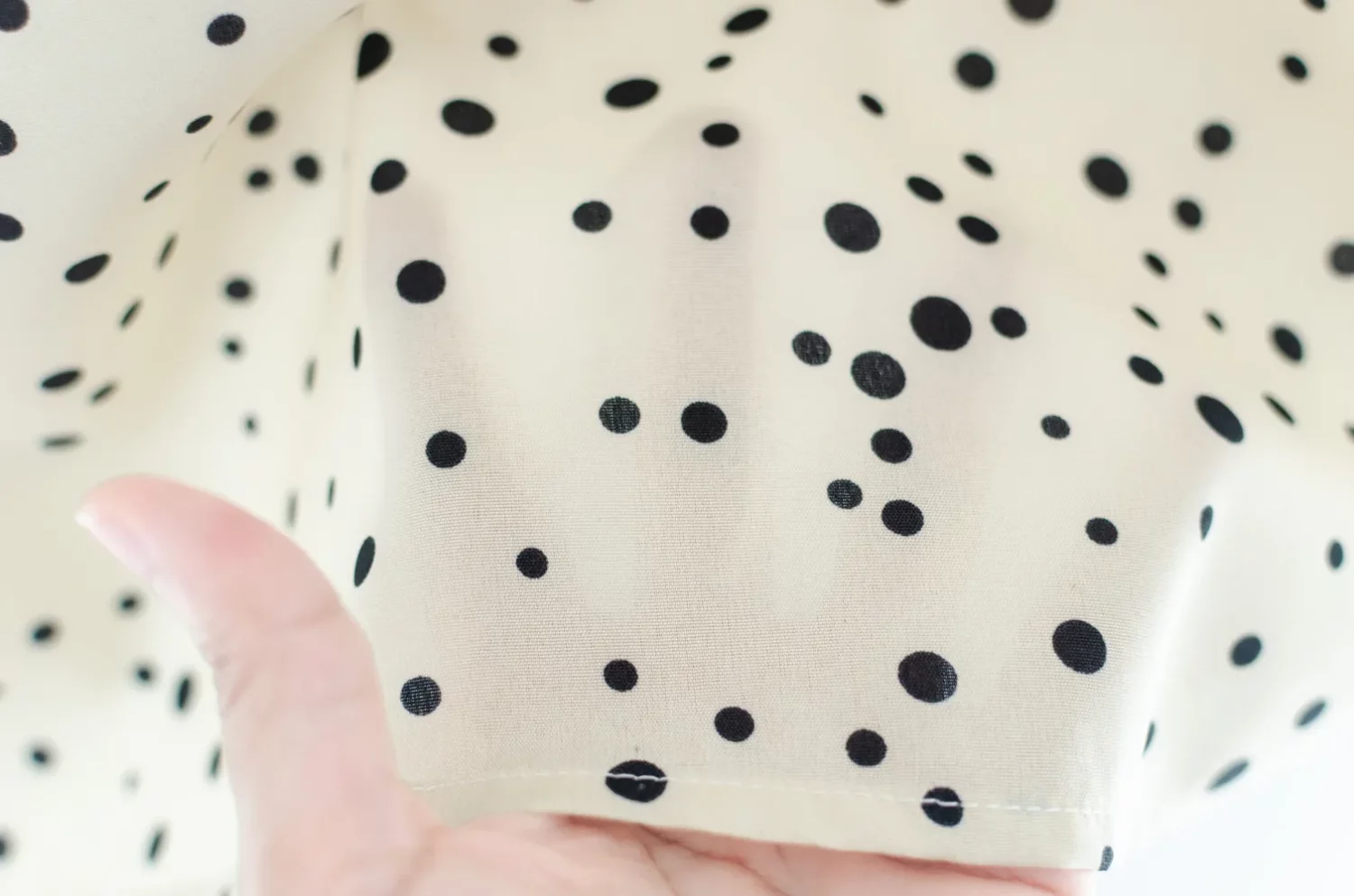 MT4834 Ruff Collar Dot Blouse – Soy Milk - Image 7